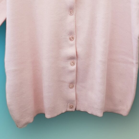 Claudia Barnes, woman's short sleeve Cardigan RN 47569, Blush color, Size M - Picture 5 of 11
